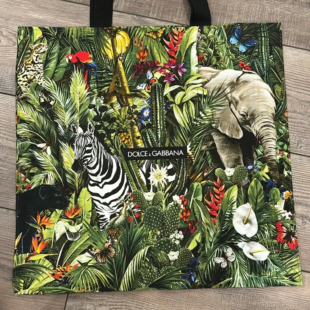 Dolce & Gabbana Multicolor Jungle Print Tote - Picture 6 of 14